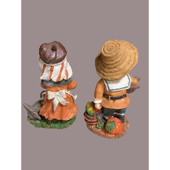 Thanksgiving Pilgrim Boy & Girl Figurines Set - Harvest Decor By Ks Collection - Picture 7 of 13